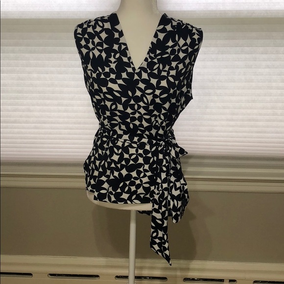 Anne Klein Tops - Anne Klein Navy and White Blouse